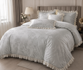 Senior Luxe Jacquard Bedding Set – Silver Mist - bed sheet- | 200 x 230 cm