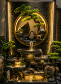 Imperial Zen Circle LED Water Fountain – Grand Luxury Indoor Feature