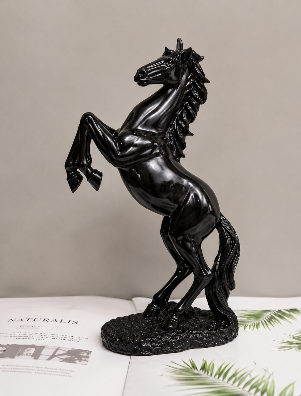 Majestic Rearing Horse Resin Statue – Black. item No:  3378