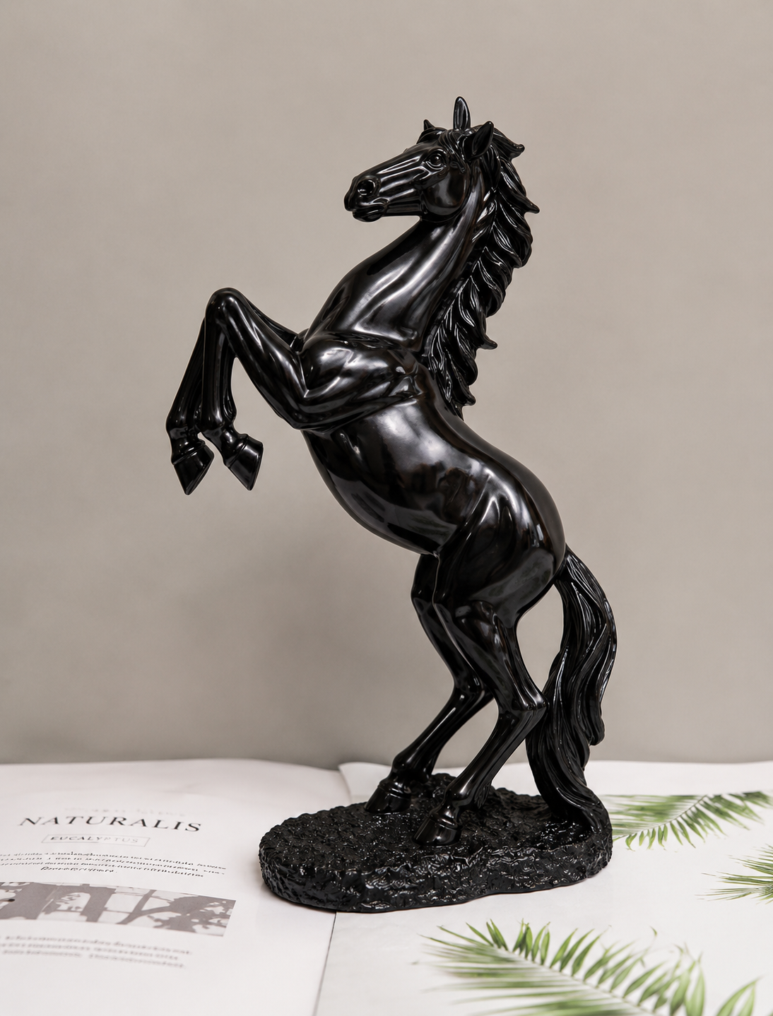 Majestic Rearing Horse Resin Statue – Black. item No:  3378