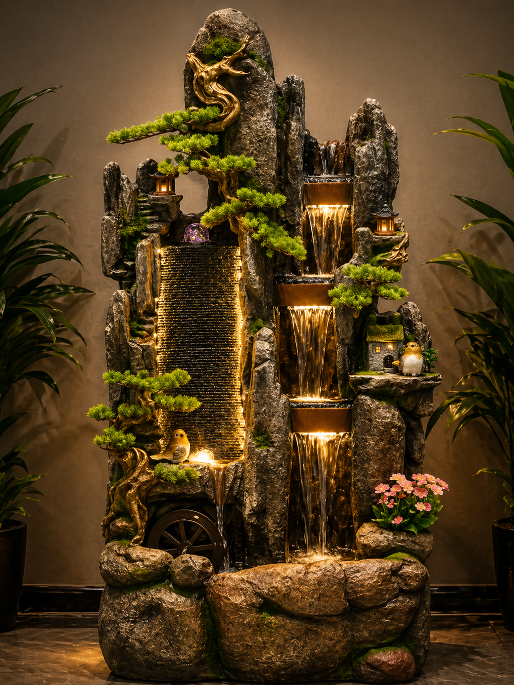 Mountain Cascade LED Water Feature Fountain