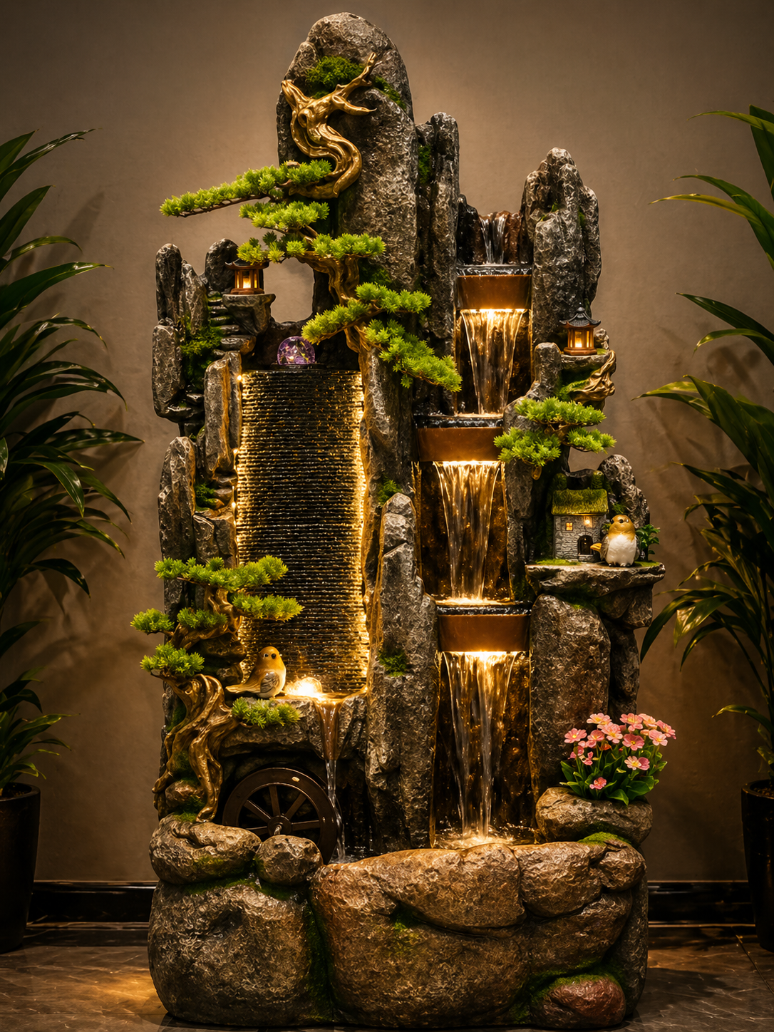 Mountain Cascade LED Water Feature Fountain