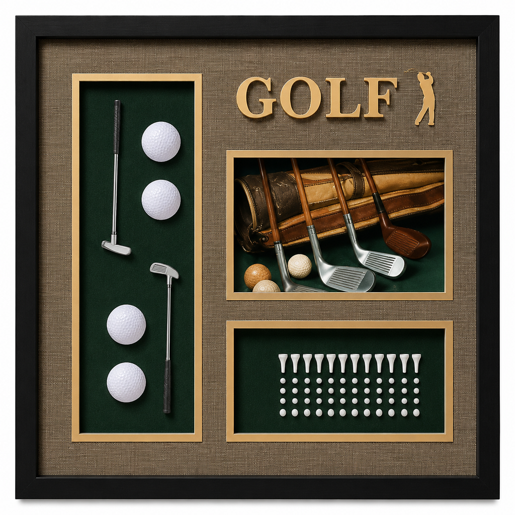 Heritage Golf Display Wall Art – 54 × 54 cm. Item No: sw-001