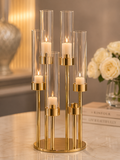 Luxe Gold Glass Candle Holder Set – Modern Statement Decor