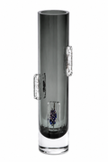 Decorative Smoked Glass Vase – Modern Cylindrical Design. Item No: WS.26-145.G