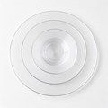 3-Piece Clear Round Glass Serving Plate Set