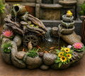 Rustic Serenity Koi Water Feature Fountain