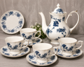 Blue Floral Ceramic Tea Set – 9 Piece