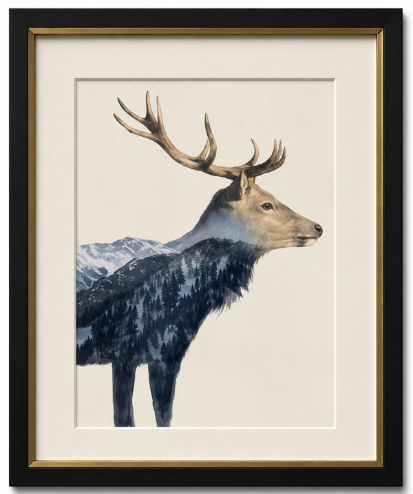 Alpine Stag Wall Art – 40 × 50 cm. item No: kz-002