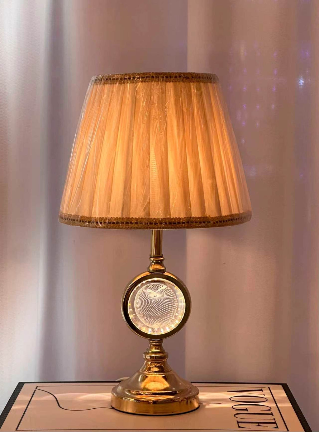 Classic Luxe Bedside Lamp with Crystal Accent
