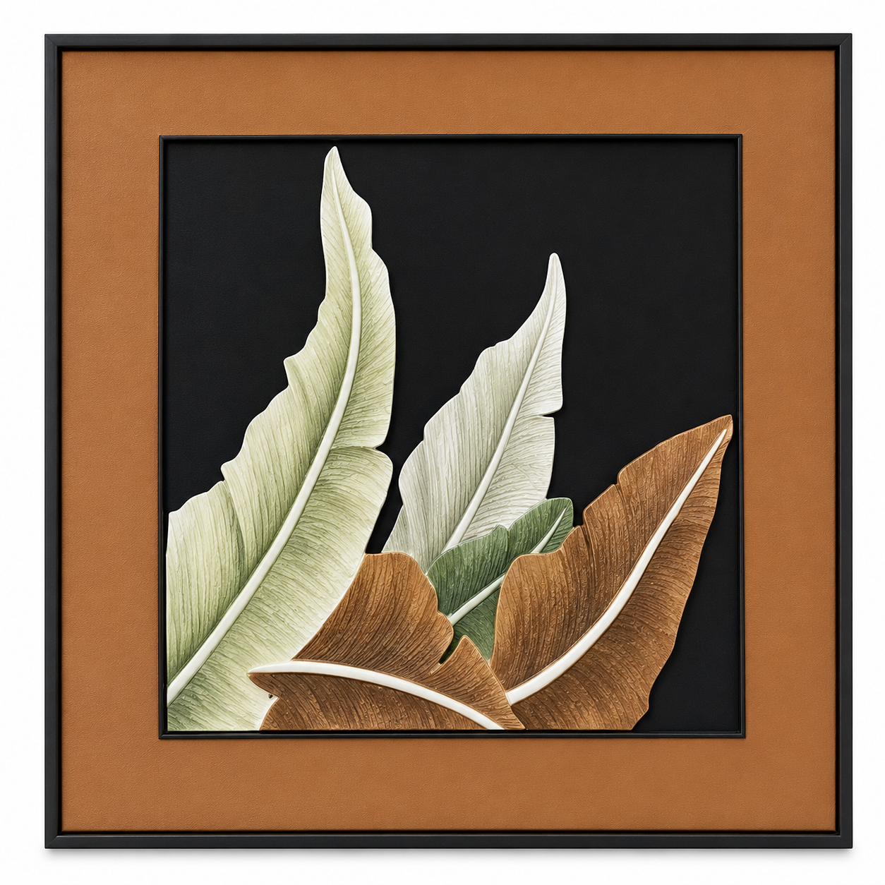 Botanical Resin Leaf Wall Art – 80 × 80 cm. Item No: LY-164