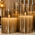 Amber Glass Candle Holder Set – 7.5-10cm & 7.5-12.5cm