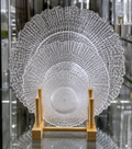 3-Piece Clear Textured Glass Serving Plate Set