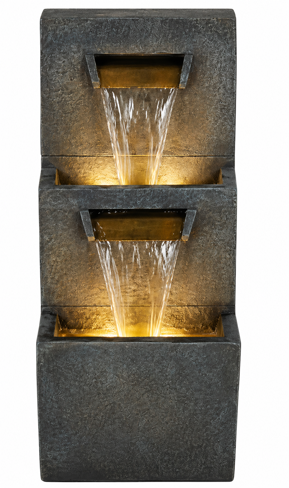 Modern Dual Cascade Water Feature Fountain