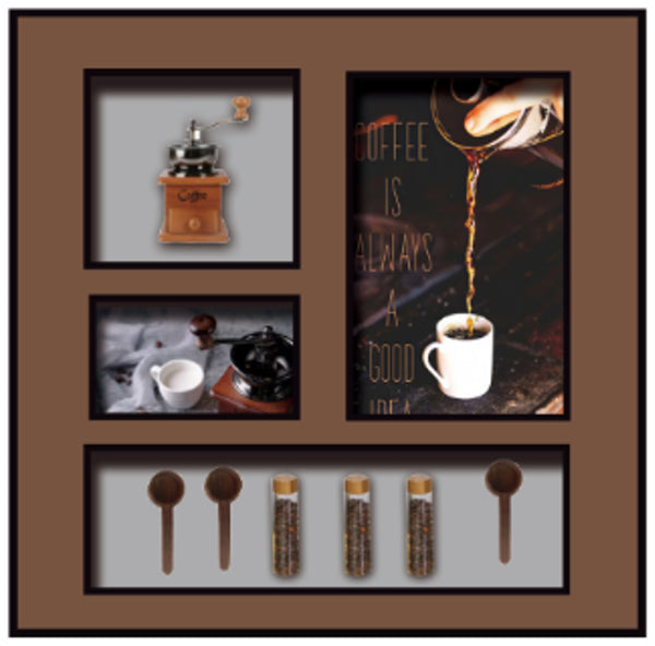 Coffee Culture Wall Art Set – Vintage Barista Collection Frame (80-80cm)