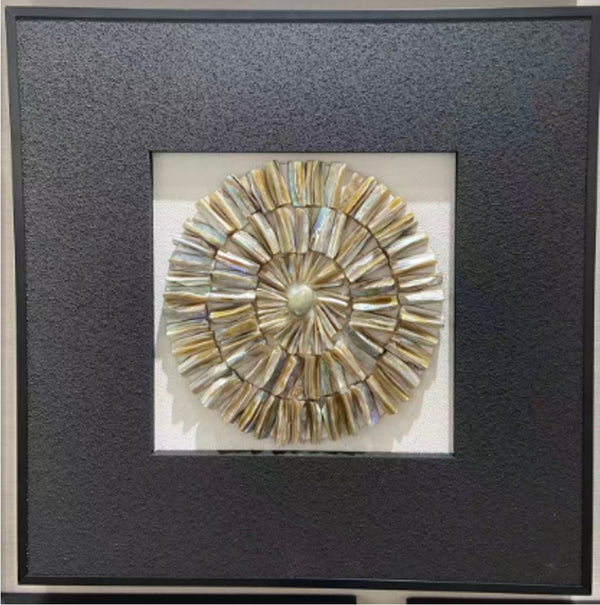 Modern Shell Art Frame – Luxury Textured Wall Décor (40-40cm)