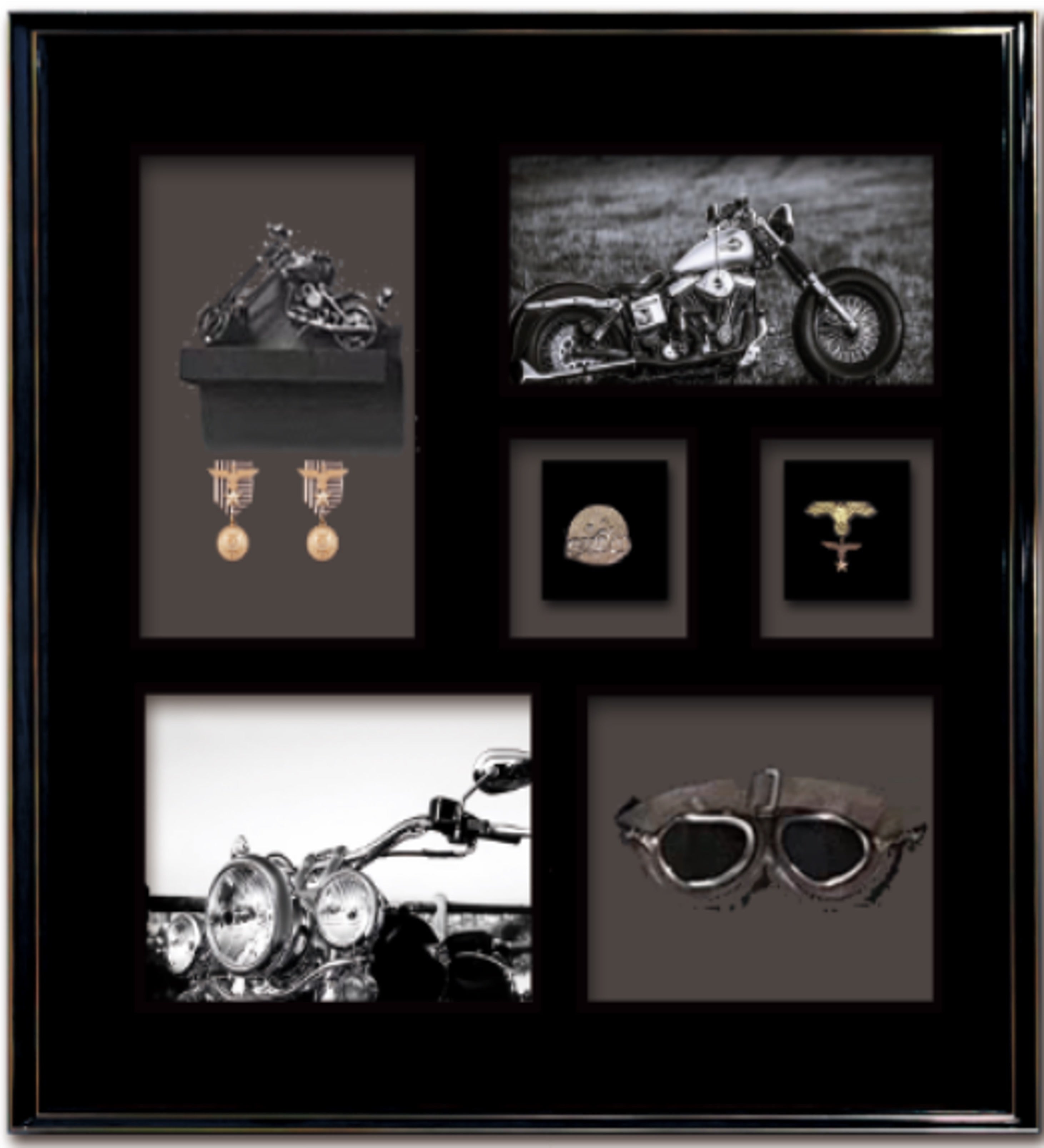 Vintage Motor Heritage Shadow Box Frame – Motorcycle Wall Art (80-80cm)