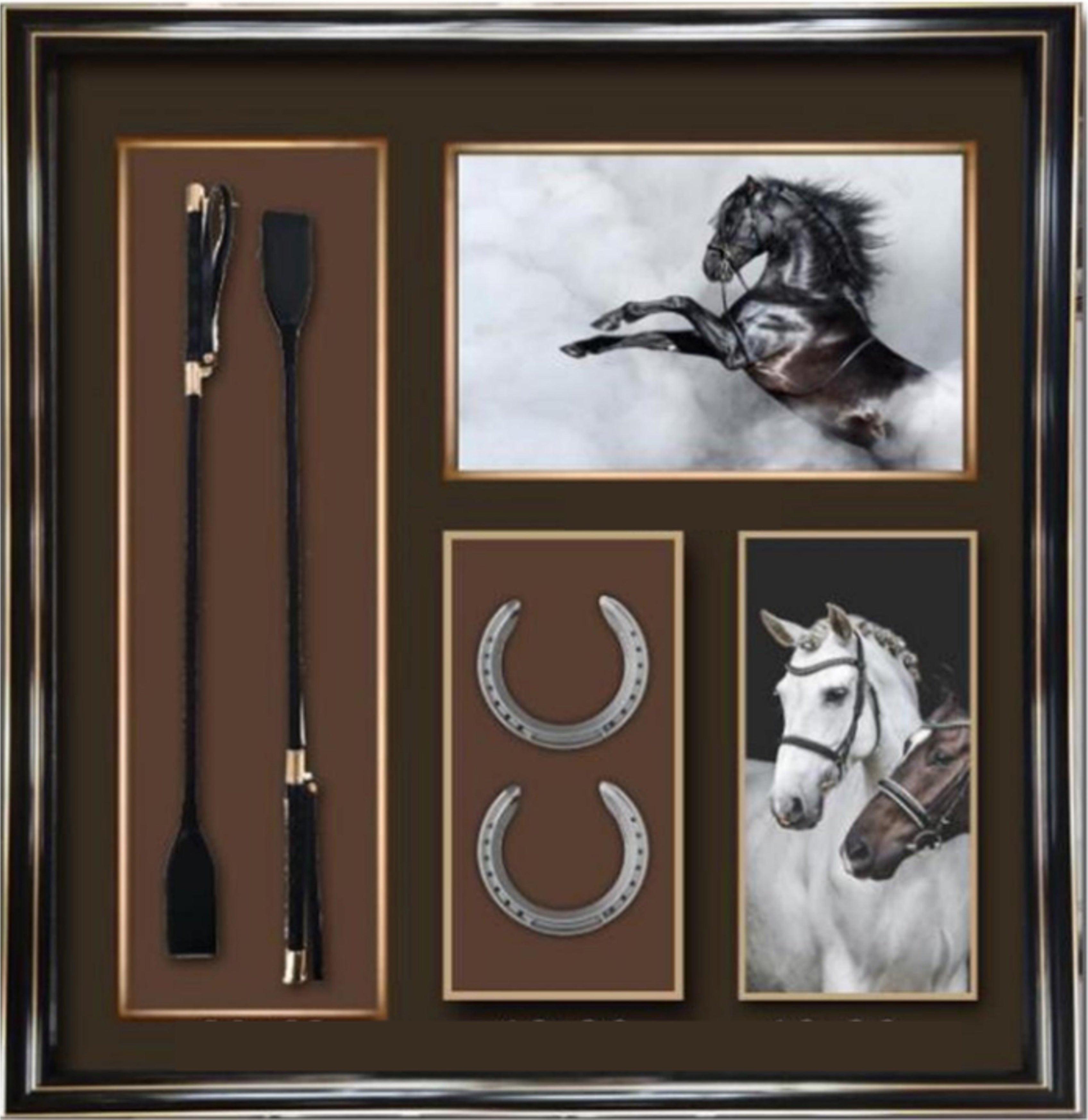 Equestrian Power Shadow Box Frame – Modern Horse Wall Art (80-80cm) ITEM NO: SW-007