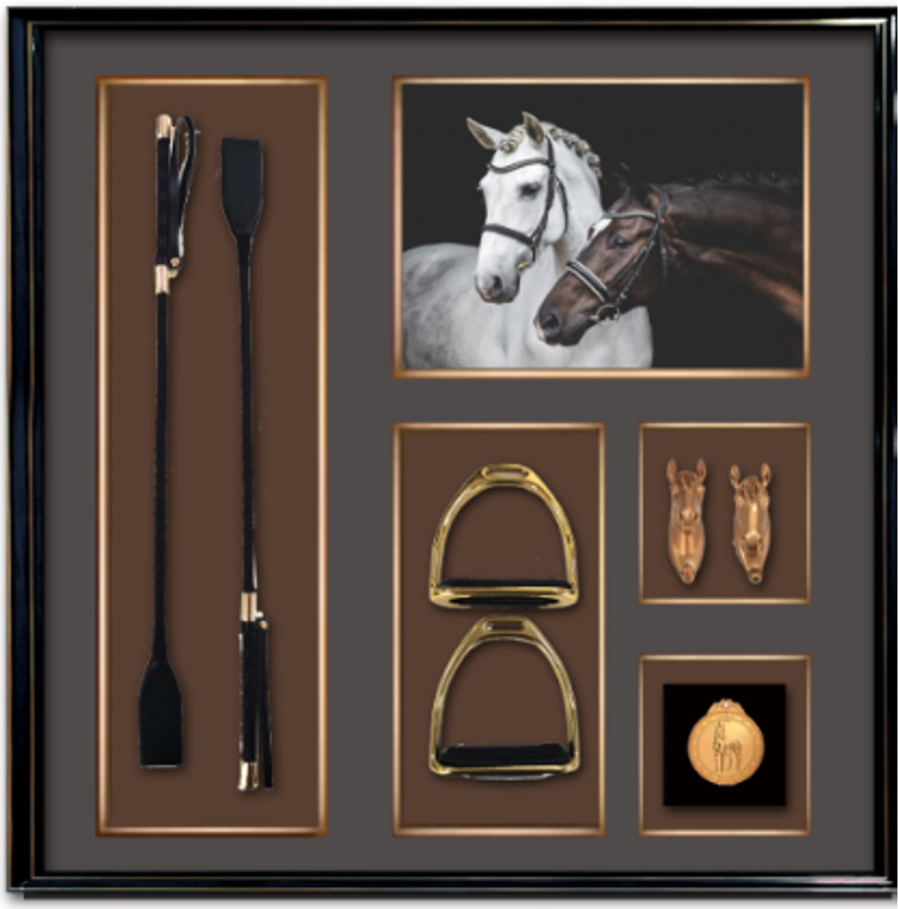 Equestrian Prestige Shadow Box Frame – Horse Wall Art Decor (80-80cm) ITEM NO: SW-006