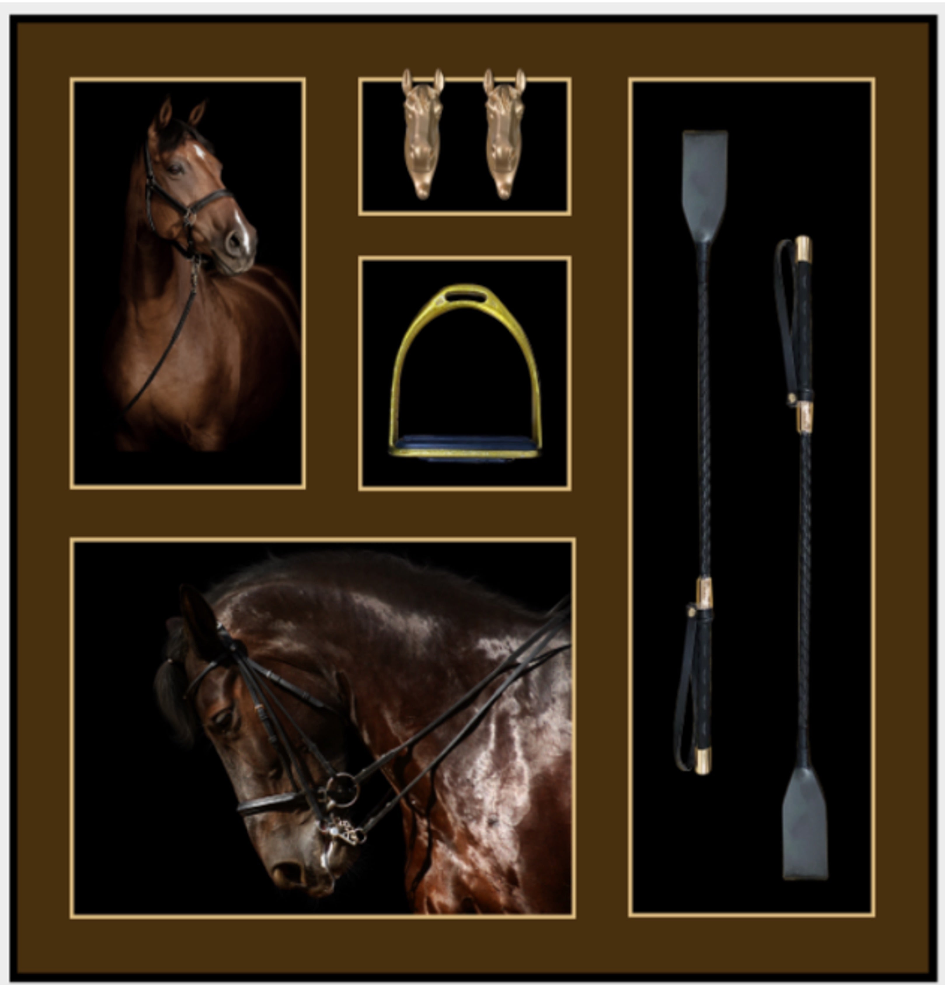 Equestrian Luxury Shadow Box Frame – Horse & Riding Wall Art (80-80cm)