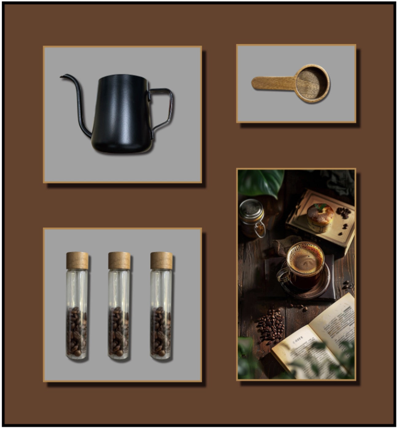Modern Coffee Ritual Wall Art Frame – Kitchen & Café Inspired Decor (54-54cm) ITEM NO: SW-002