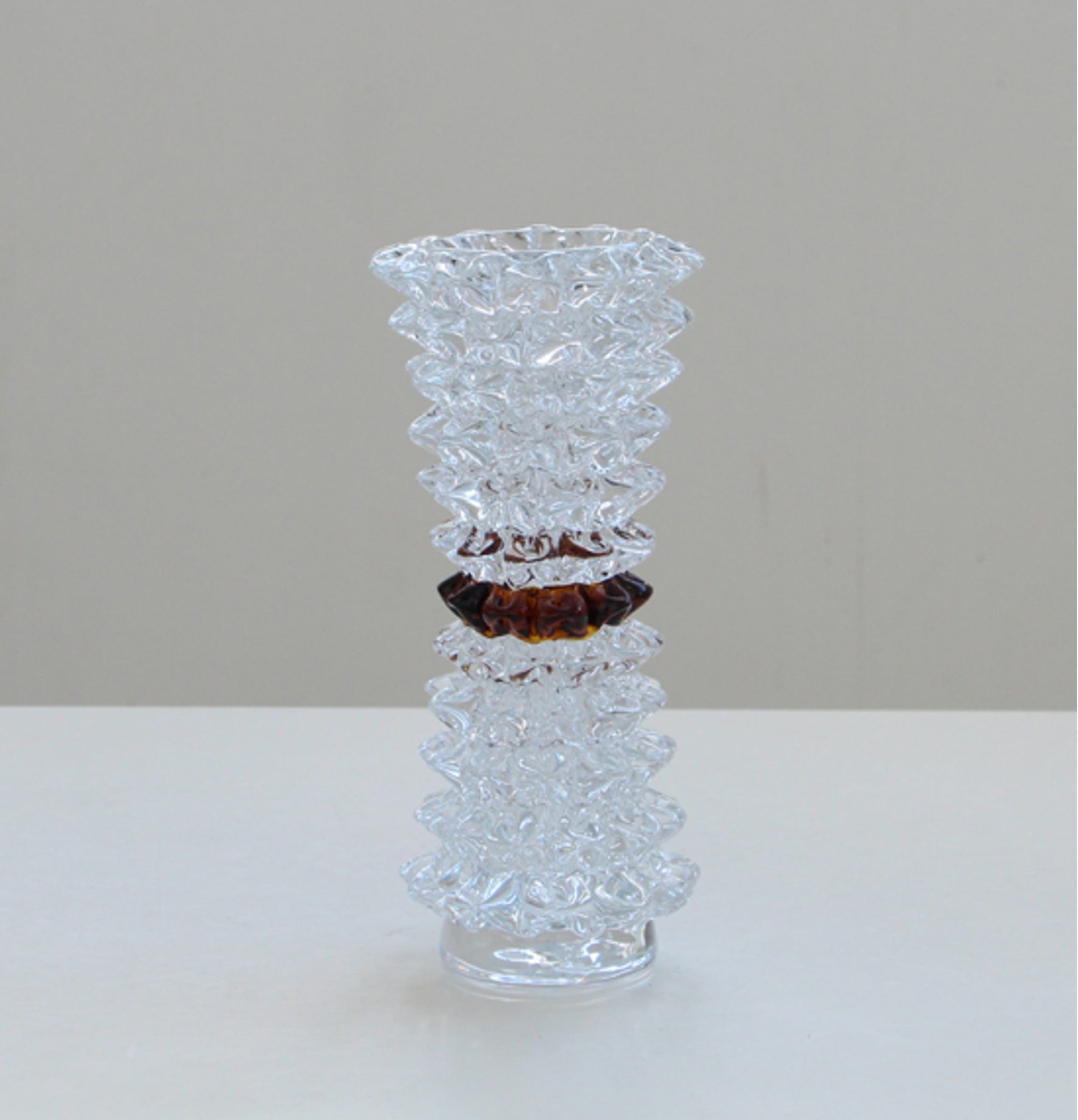 Crystal Ripple Glass Vase – Modern Textured Accent Piece (12-12-27.5cm)