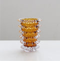 Amber Ripple Glass Vase – Sculptural Luxury Accent (17-17-23cm)