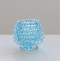 Aqua Ripple Glass Bowl Vase – Modern Sculptural Accent (20-20-18cm)