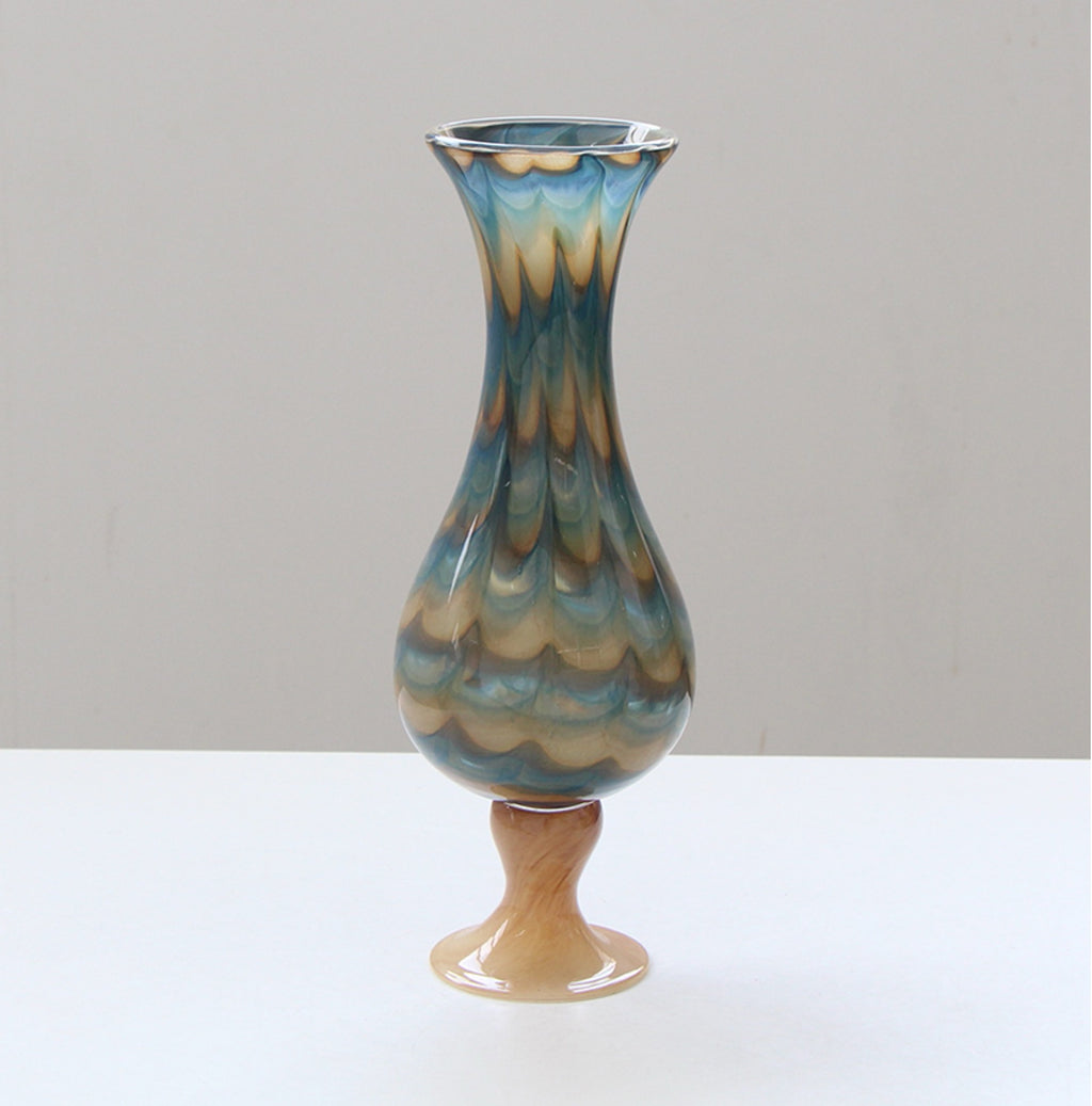 Ocean Wave Glass Vase – Elegant Tall Statement Piece (12-16-28cm)