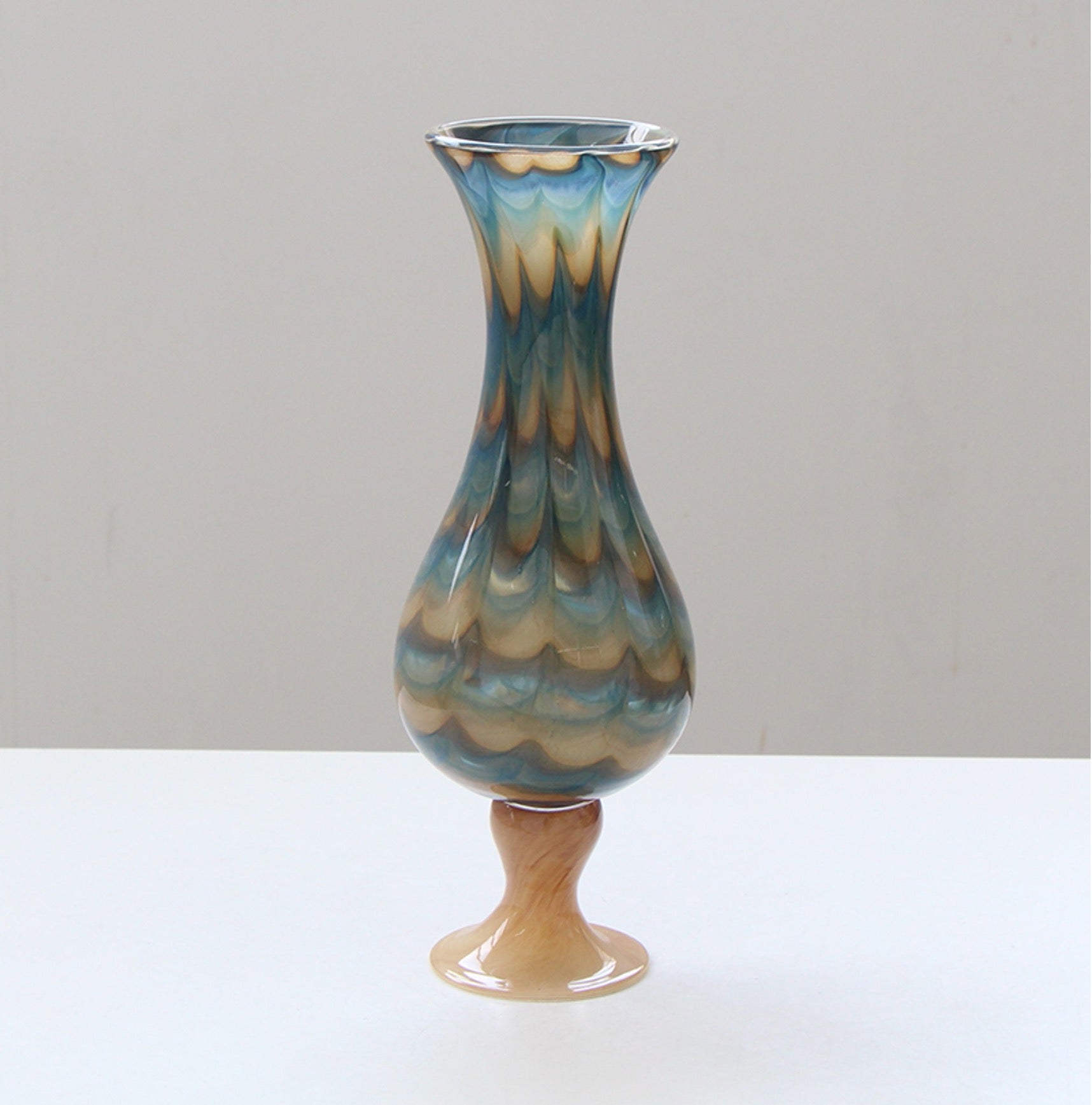 Ocean Wave Glass Vase – Elegant Tall Statement Piece (12-16-28cm)