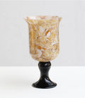 Marble Swirl Glass Vase with Black Base – Luxury Decorative Accent (18-33cm)