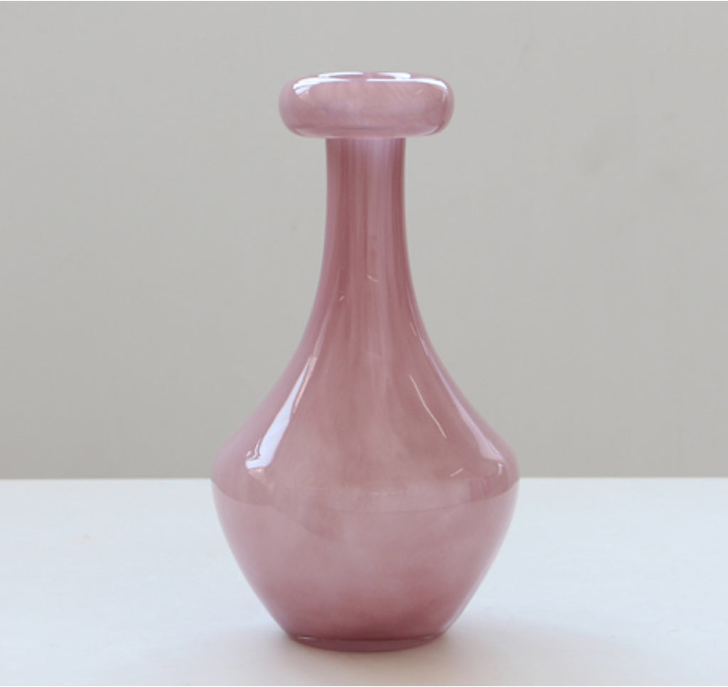 Blush Pink Glass Vase – Elegant Modern Statement Piece (21-30.5cm) ITEM NO: BX8-25-24L-1