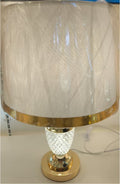Classic Crystal Base Table Lamp – Gold & Fabric Shade
