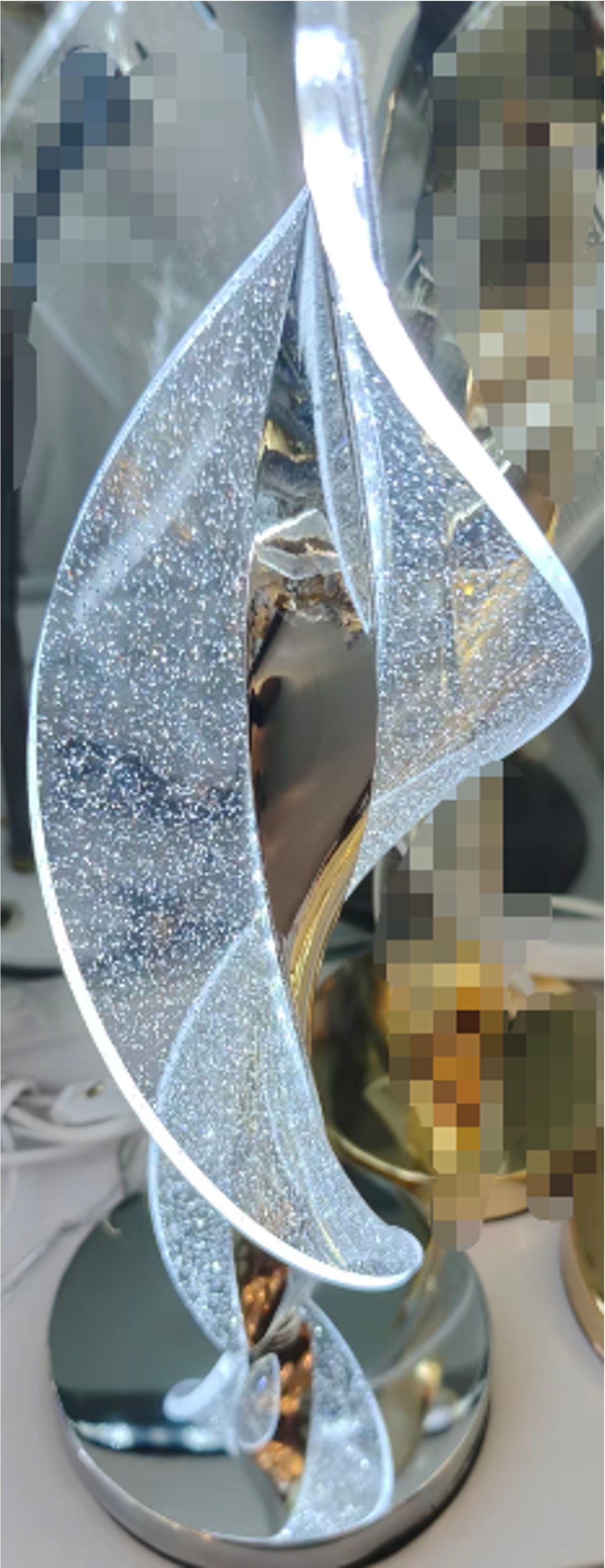 Crystal Wave LED Table Lamp – Modern Luxe Glow