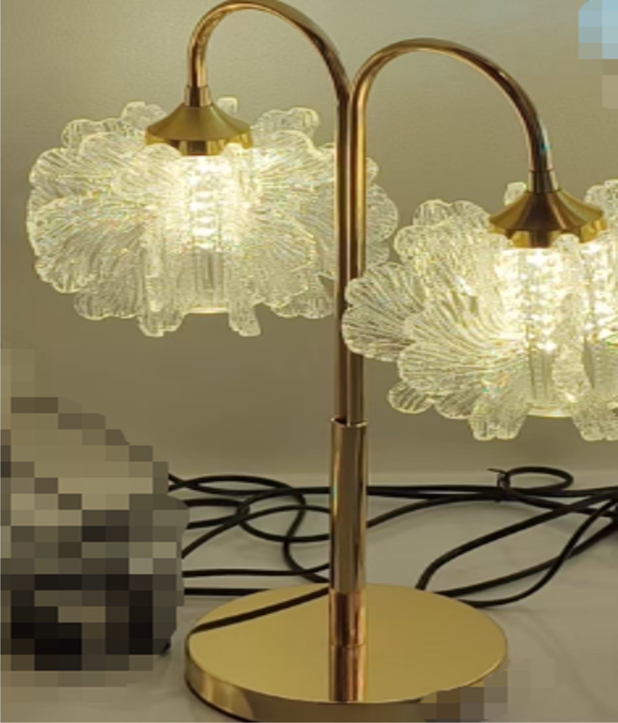 Dual Glass Bloom Table Lamp – Gold Modern Luxe