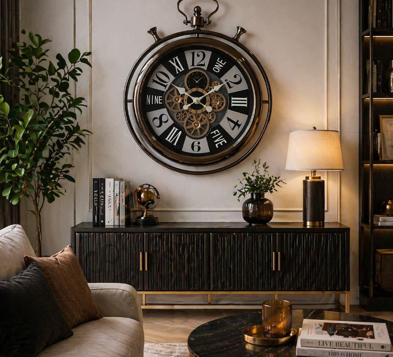 Vintage Skeleton Wall Clock (74-60-7cm)