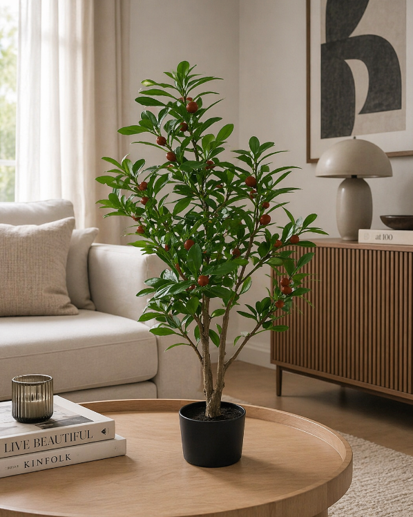 Artificial Berry Plant – Natural Green Accent
