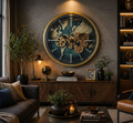 World Map Gear Wall Clock – Vintage Explorer Design (46-46-7cm) Item No: 75076-2