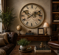 Vintage World Map Wall Clock – Classic Antique Design (80-80-8cm) Item No: 72274