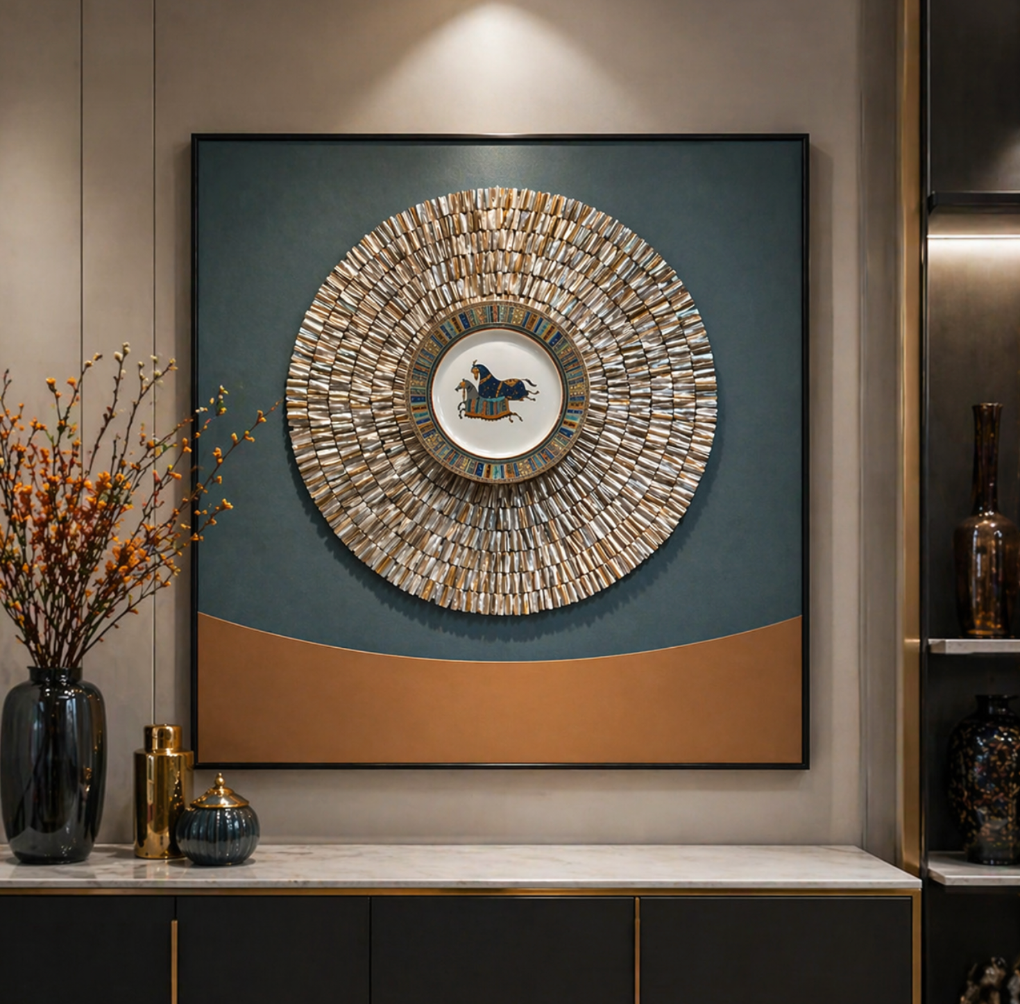 Aurelia Medallion Wall Art – Luxury Textured Edition (90-90cm)