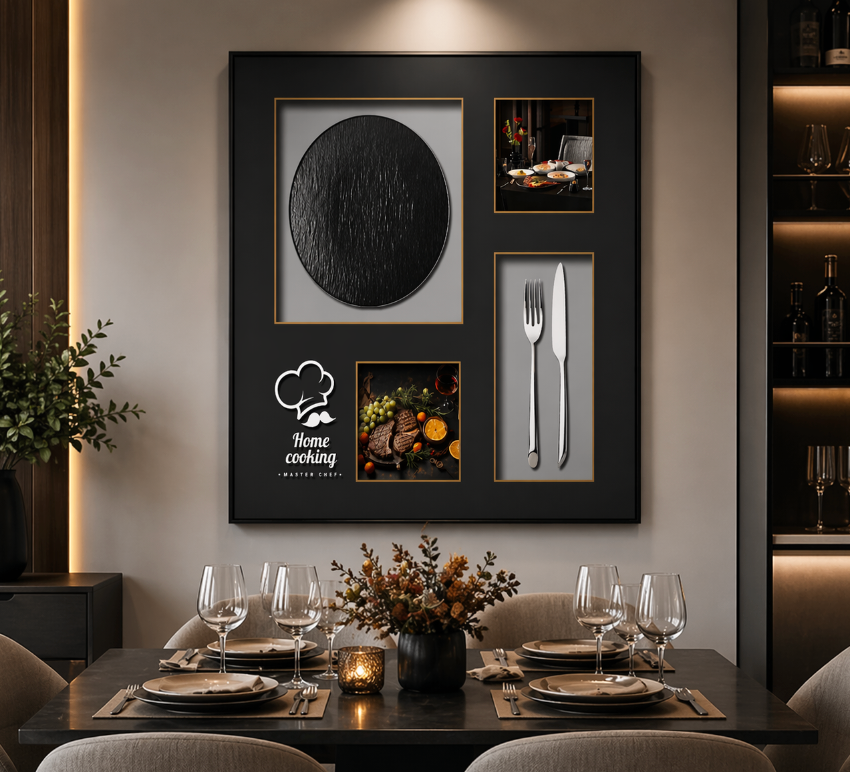 Culinary Essence Wall Art Set – Modern Kitchen Edition (54-54cm)