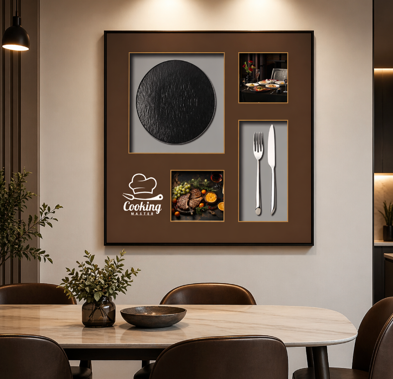 Culinary Moments Wall Art Set – Warm Dining Edition (54-54cm)