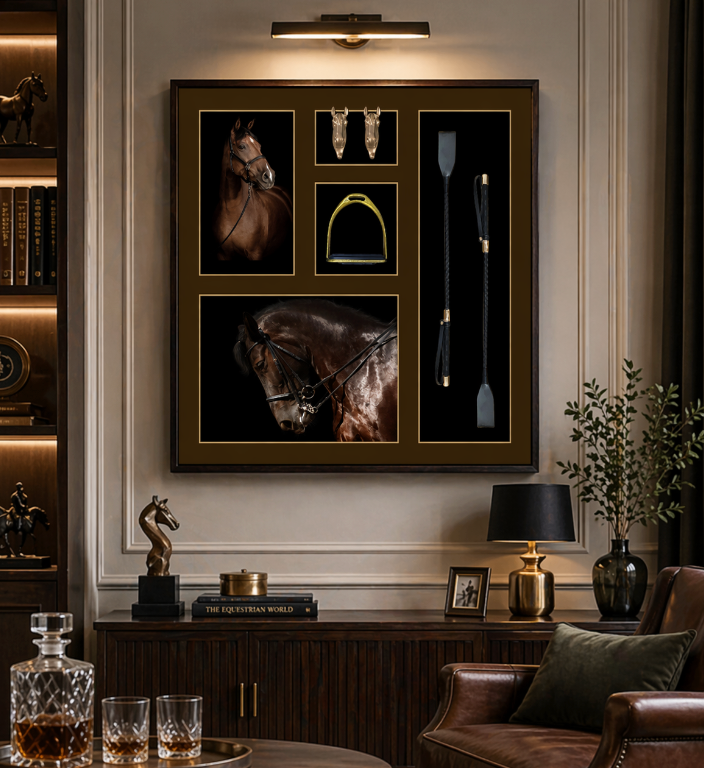 Equestrian Luxury Shadow Box Frame – Horse & Riding Wall Art (80-80cm)