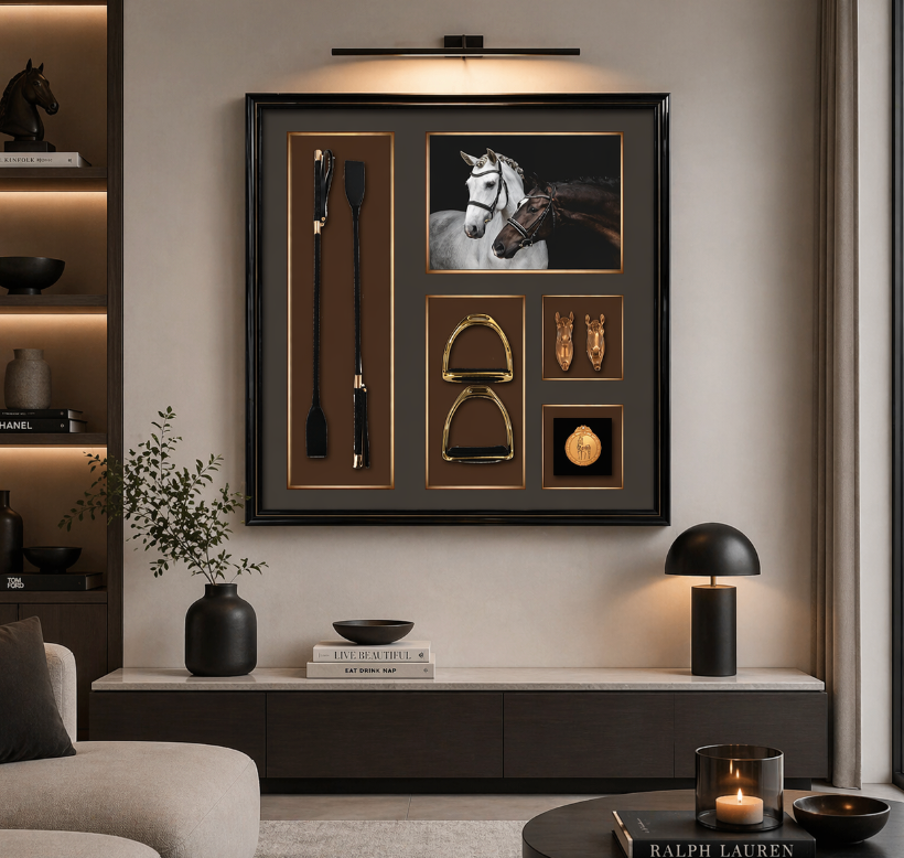 Equestrian Prestige Shadow Box Frame – Horse Wall Art Decor (80-80cm) ITEM NO: SW-006