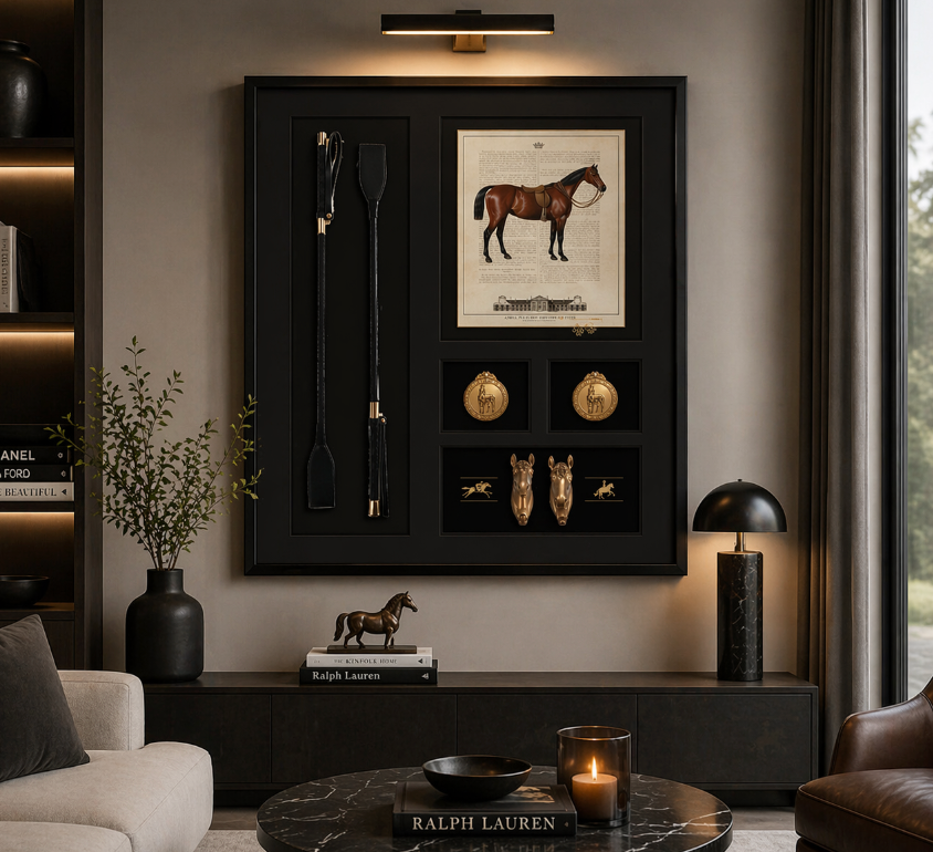 Equestrian Classic Shadow Box Frame – Luxury Horse Wall Art (80-80cm)