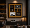 Vintage Motorcycle Gold Edition Shadow Box – Luxury Wall Art (80-80cm) ITEM NO: SW-009