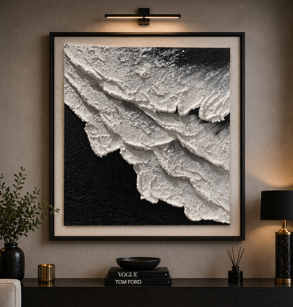 Abstract Textured Canvas Art – Modern Minimalist Wall Frame (40-40cm). ITEM NO: LY-007