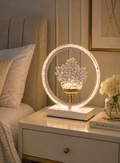 Crystal Halo LED Table Lamp – Modern Ring Design. 8520