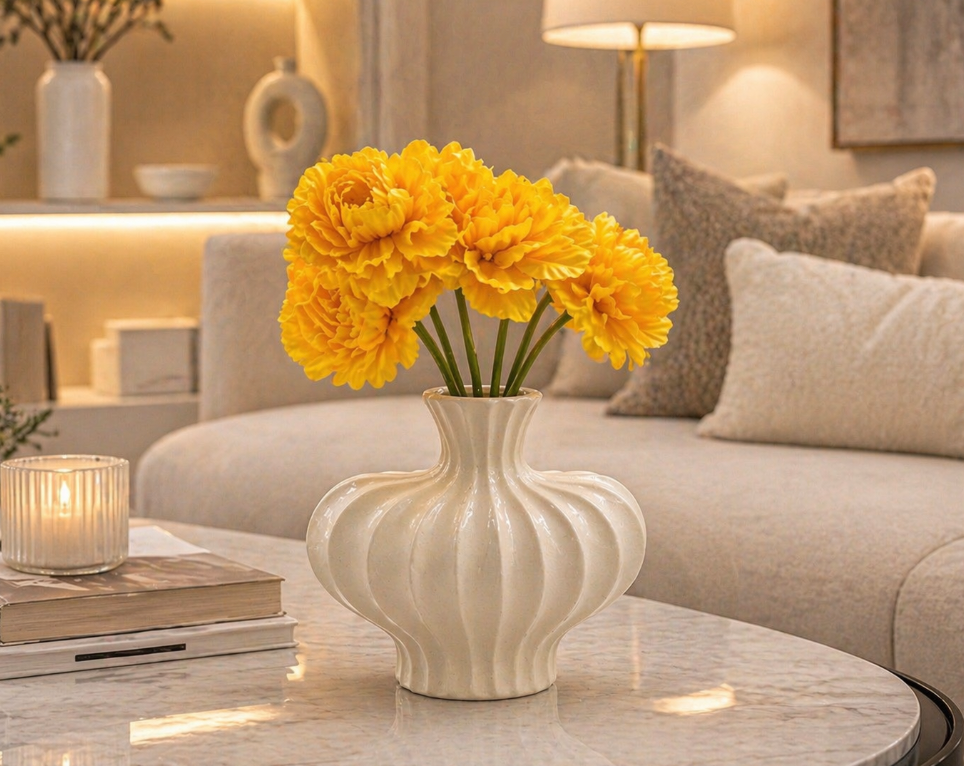 DARA Soleil Sculpted Ceramic Vase
