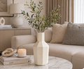 DARA Facet Minimal Ceramic Vase. ITEM NO: 1559-WH